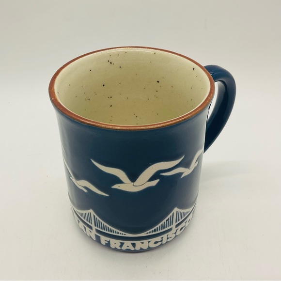 Vintage ‘82 San Francisco Seagulls Golden Gate Bridge Ceramic Pottery Coffee Mug - Picture 2 of 10